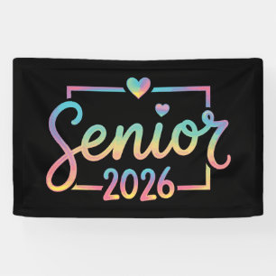 Abschlussklasse 2026 Tie Dye Abschluss 26 Grad Banner