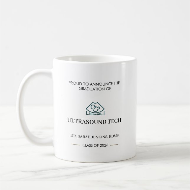 Abschlussklasse 2026 Ultraschalltechniker RDMS-Abs Kaffeetasse (Links)