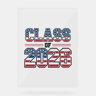 Abschlussklasse 2026 USA-Flagge Abschlussfeier Acrylschild