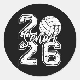 Abschlussklasse 2026 Volleyball Senior 2026 Rückke Runder Aufkleber