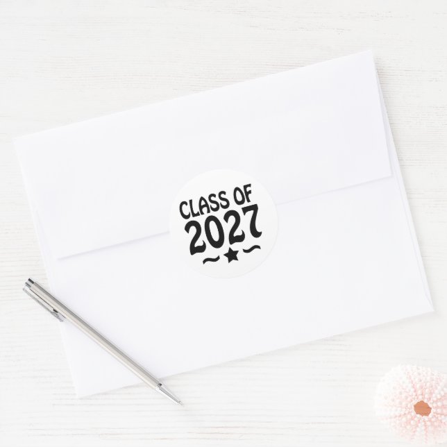 Abschlussklasse 2027 Abschlussfeier Runder Aufkleber (Umschlag)
