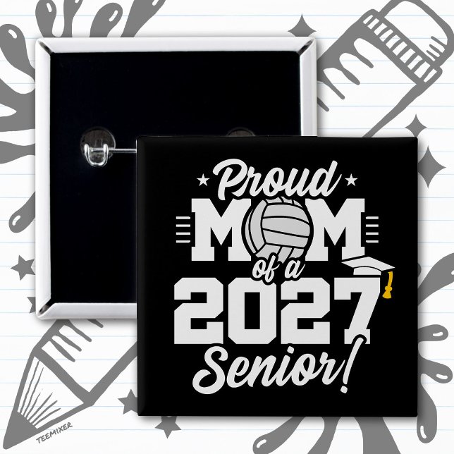 Abschlussklasse 2027 Absolventin Volleyball stolze Button (Von Creator hochgeladen)