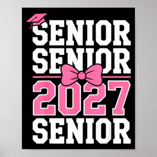 Abschlussklasse 2027 Coquette Pink Illustration Poster