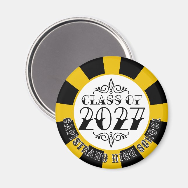 Abschlussklasse 2027 im Tat-Style Grau Magnet (Vorderseite/Rückseite)