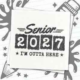 Abschlussklasse 2027 Retro-Abschluss der Oberstufe Serviette