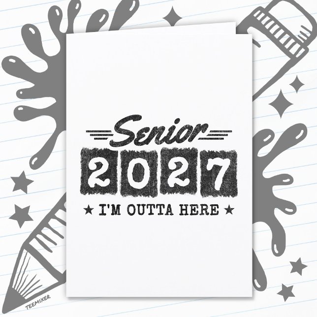 Abschlussklasse 2027 Retro-Abschluss Karte (Von Creator hochgeladen)