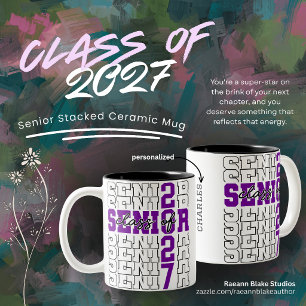 Abschlussklasse 2027 Senior Zwei-Töne-Mug Zweifarbige Tasse