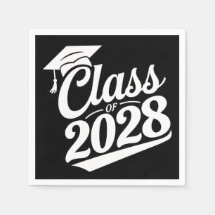 Abschlussklasse 2028 Stolzer Absolvent Abschlussfe Serviette