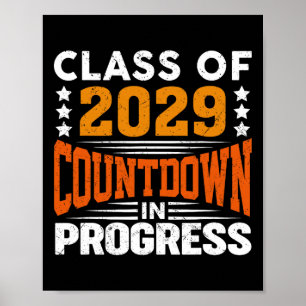 Abschlussklasse 2029 Countdown läuft Retro erster Poster
