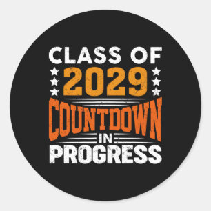 Abschlussklasse 2029 Countdown läuft Retro erster Runder Aufkleber