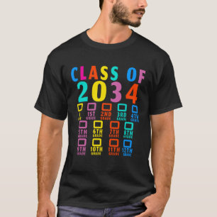 Abschlussklasse 2034 Wächst Mit Mir Checkliste Abs T-Shirt