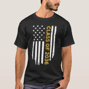 Abschlussklasse 2036 Abschluss US-Flagge vintage T-Shirt