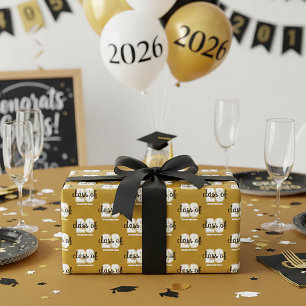 Abschlussklasse Jahr individuell gestaltetes Gesch Geschenkpapier
