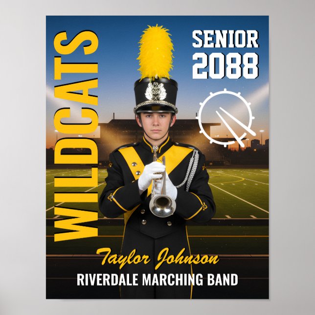 Abschlussklasse Marching Band Foto Sport Poster (Vorne)