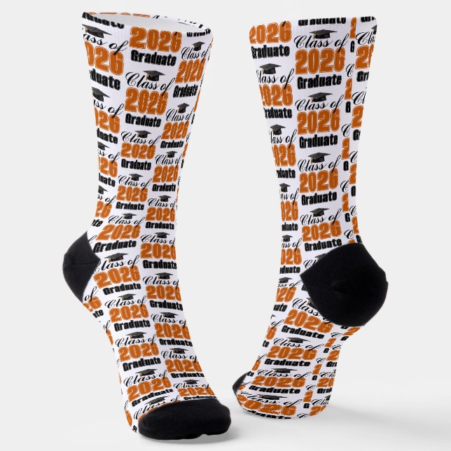 Abschlussklasse Orange 2026 Abitur Socken (Gewinkelt)