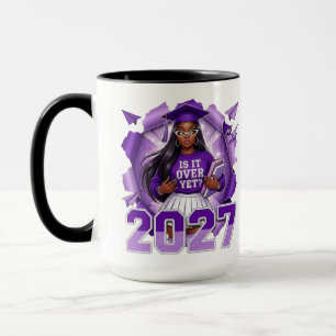 Abschlussklasse Violett 2027 Schwarze Frau Tasse