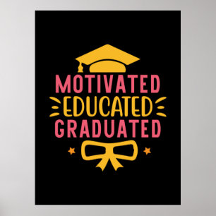 Abschlusskunst Motiviert Gebildet Graduiert Poster