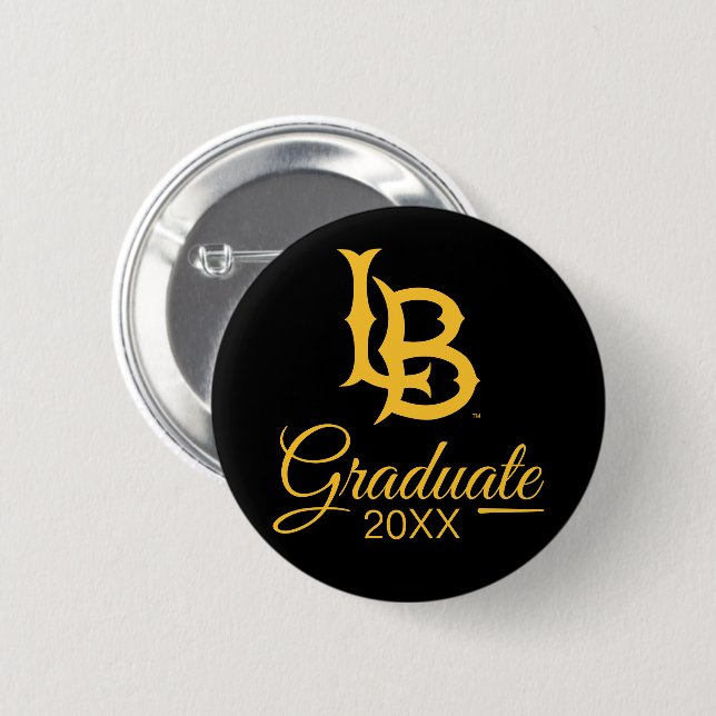 Abschlusslogo der Long Beach State Button (Vorne & Hinten)