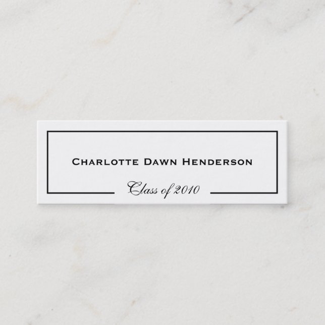 Abschlussmitteilungs-Namenskarten-Grenzeklasse von Telefonnummerkarte (Vorderseite)