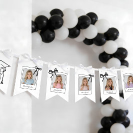 Abschlussmütze mit Schleife Schuljahre Foto Wimpelkette
