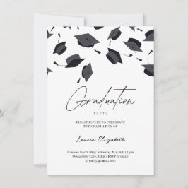 Abschlussmütze Moderne Typografie Abschlussfeier  Einladung