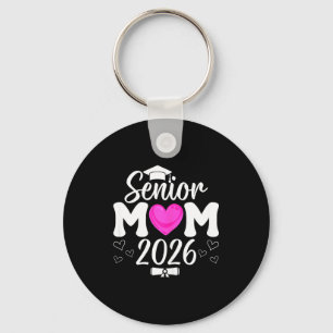 Abschlussmütze Senior 2026 Mama rosa Herz stolz Schlüsselanhänger