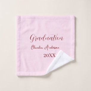 Abschlussname Klasse 20XX mauve Kalligrafie co Waschlappen