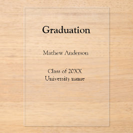 Abschlussname Klasse 20XX Universitätsname simp Acryleinladungen