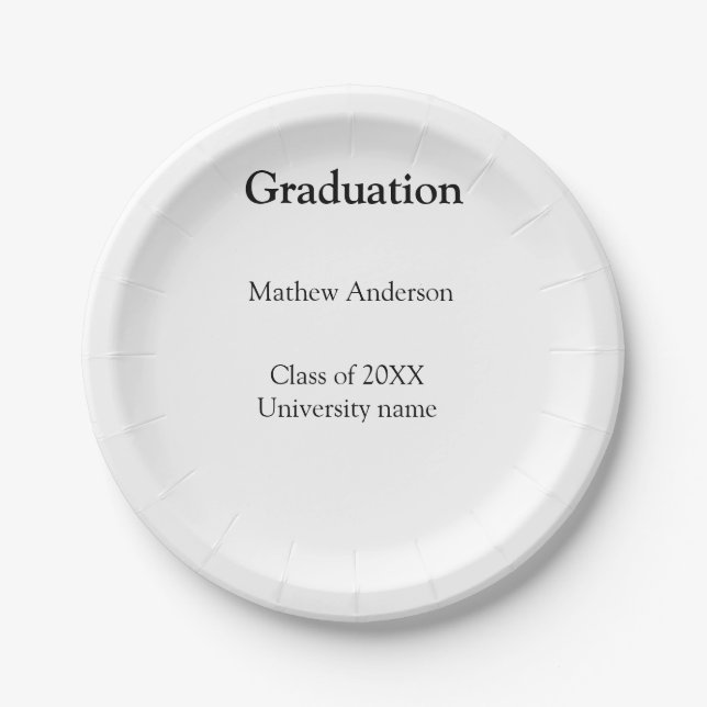 Abschlussname Klasse 20XX Universitätsname simp Pappteller (Vorderseite)
