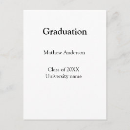 Abschlussname Klasse 20XX Universitätsname simp Postkarte
