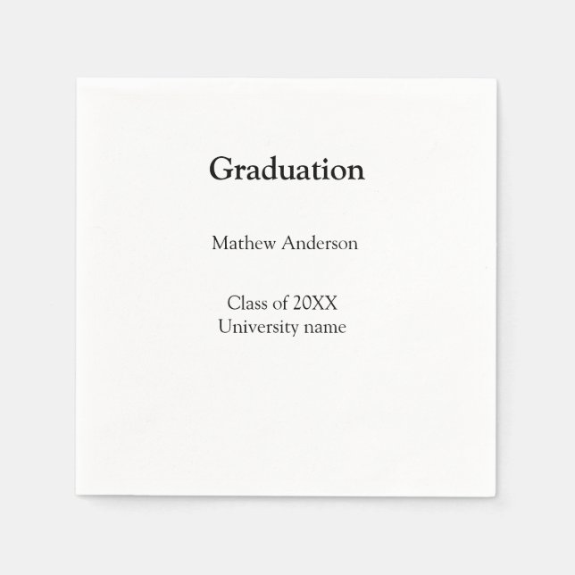 Abschlussname Klasse 20XX Universitätsname simp Serviette (Vorderseite)