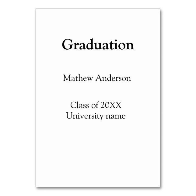 Abschlussname Klasse 20XX Universitätsname simp Tischnummer (Vorderseite)