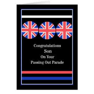 Abschlussparade-Karte für den Sohn mit britischen