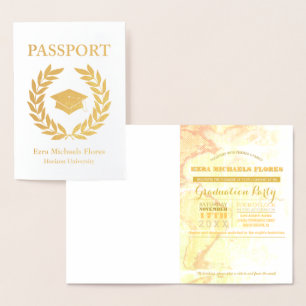 Abschlussparty-Pass goldene Folie Folienkarte