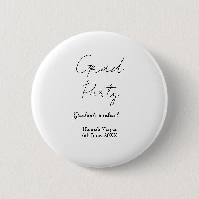 ABSCHLUSSPARTY-WOCHENENDE NAME DATUM EINFACH STYLI BUTTON (Vorderseite)