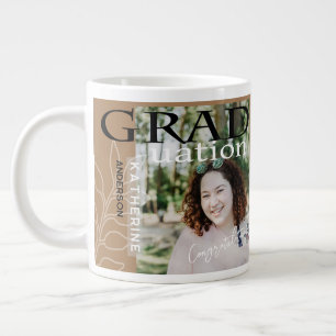 Abschlussplakat gestaltetes Foto Braun Jumbo-Tasse