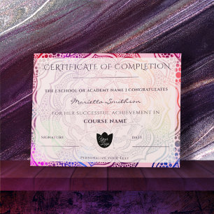 Abschlusszertifikat Farbenfrohe Mandala Yoga Reiki