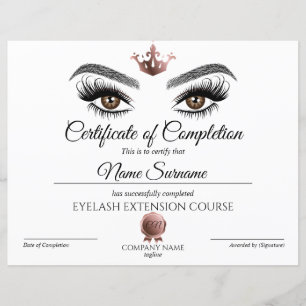 Abschlusszertifikat Lashes Kurs