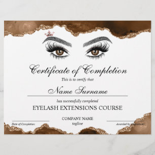 Abschlusszertifikat Lashes Kurs
