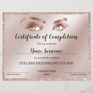 Abschlusszertifikat Lashes Kurs