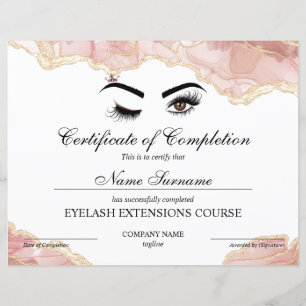 Abschlusszertifikat Lashes Kurs