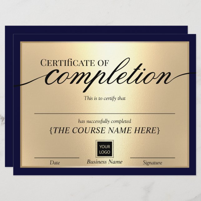 Abschlusszeugnis des Navy & Gold Award (Vorne/Hinten)