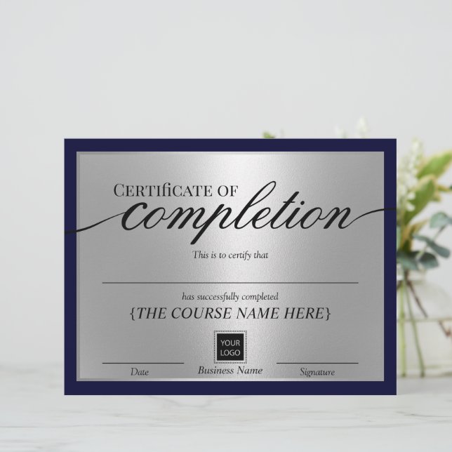 Abschlusszeugnis für den Navy & Silver Award (Stehend Vorderseite)