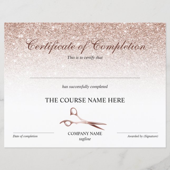 Abschlusszeugnis für Haarstylist (Vorderseite)