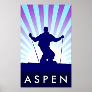 abschüssige Skiespe Poster