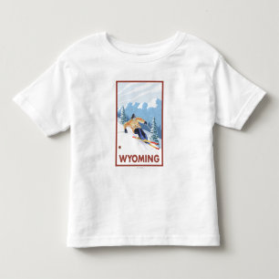 Abschüssiger Schnee SkierWyoming Kleinkind T-shirt