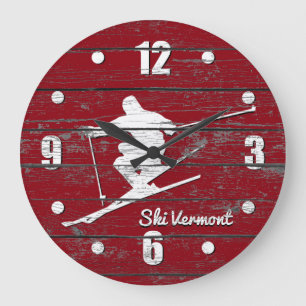 Abschüssiger Ski personifizieren Große Wanduhr