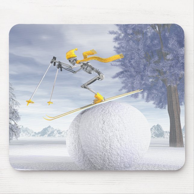 Abschüssiger Skifahrer Mousepad (Vorne)