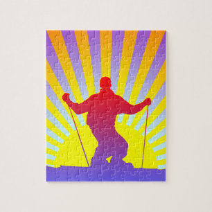 abschüssiger Skifahrer Puzzle