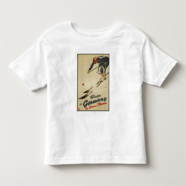 Abschüssiger Skifahrer - Sportund VergnügenPromo Kleinkind T-shirt (Vorderseite)